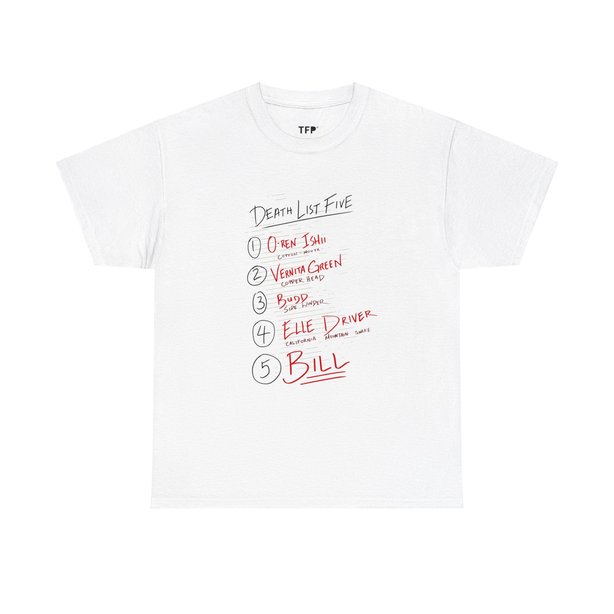 Death List Five Tarantino - T-Shirt